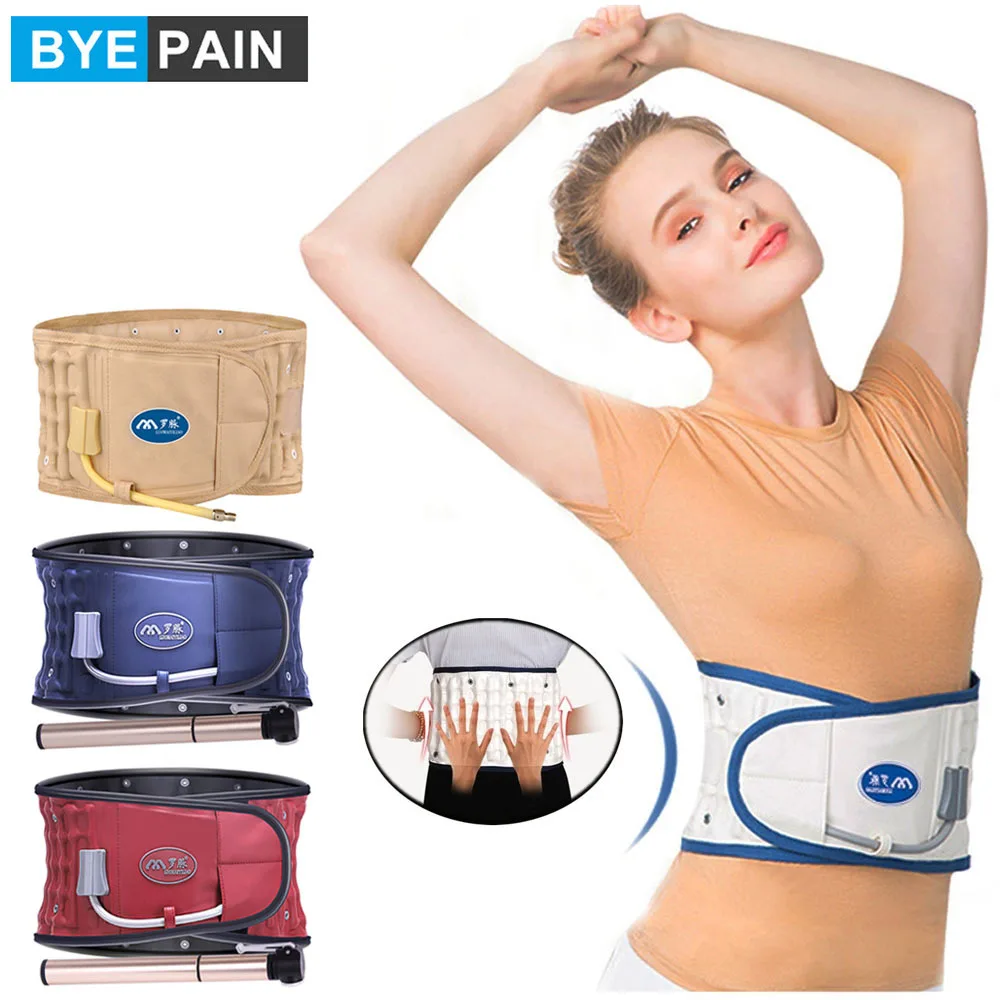 

BYEPAIN Air Traction Waist Back Posture Corrector Pain Relief Back Belt Bandage Health Care Back Lumbar Support Brace Massager