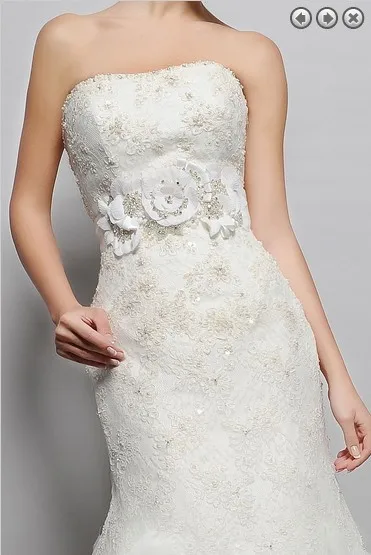 Vestido de novia largo de encaje con diseño floral, vestido de novia blanco de talla grande, elegante y sexy, Envío Gratis, 2016