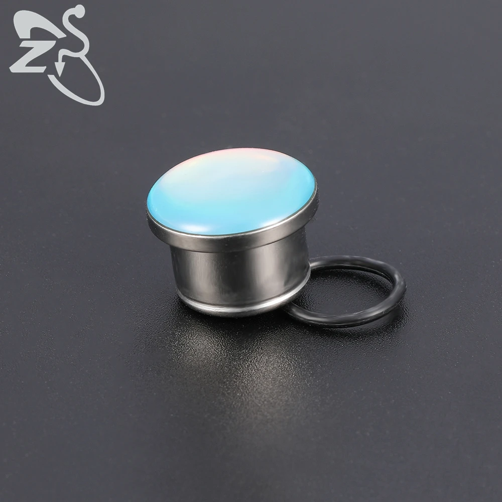 ZS 6-16mm 4 Colors Crystal Epoxy Ear Tunnels Plugs Shinning Ear Expander Flesh Piercing for  Women Men Vintage Earrings Jewelry