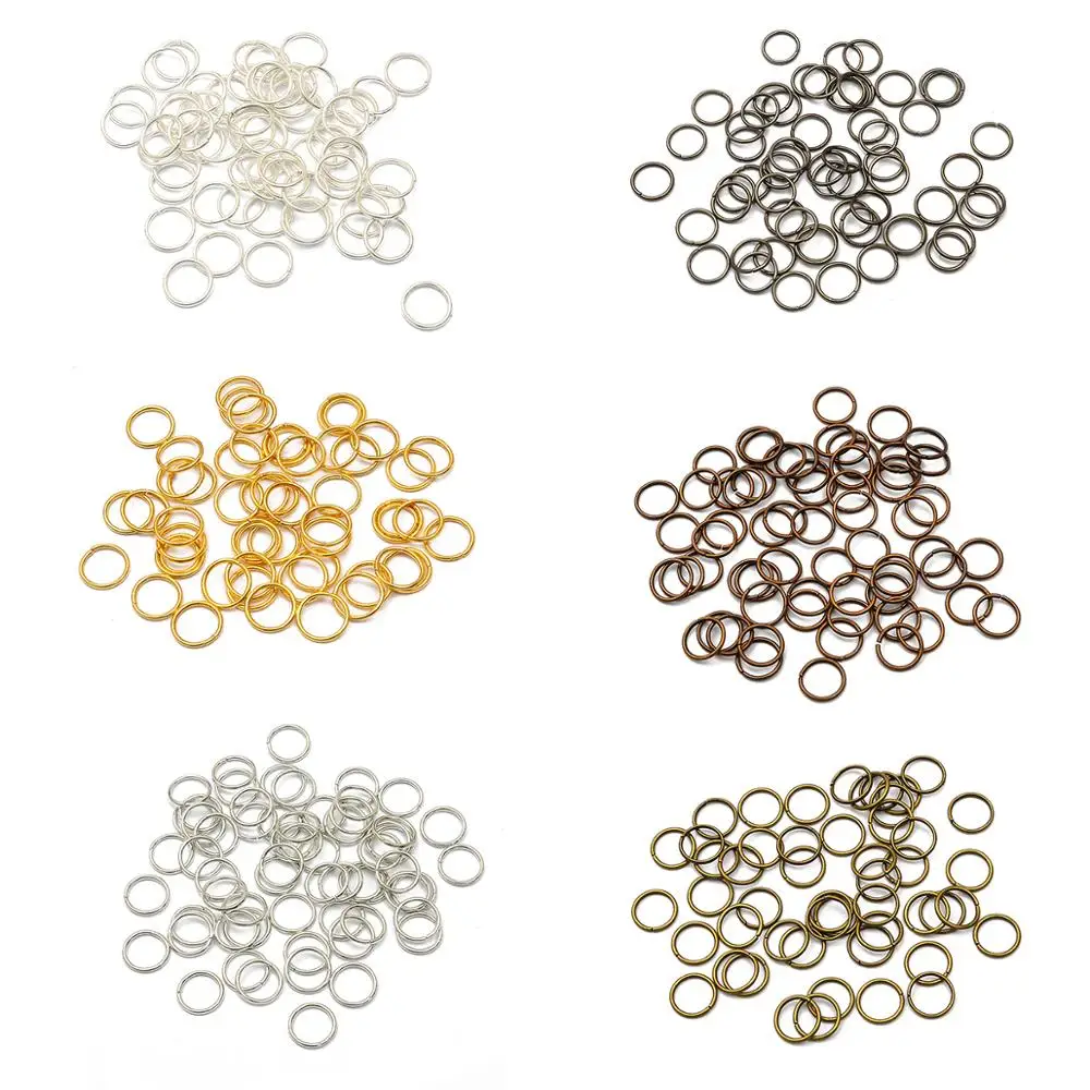 50-500Pcs 3-18mm Loop Key Split Clasp Metal Jump Rings Silver Gold Mix Color Split Rings Connectors Findings For Jewelry Making