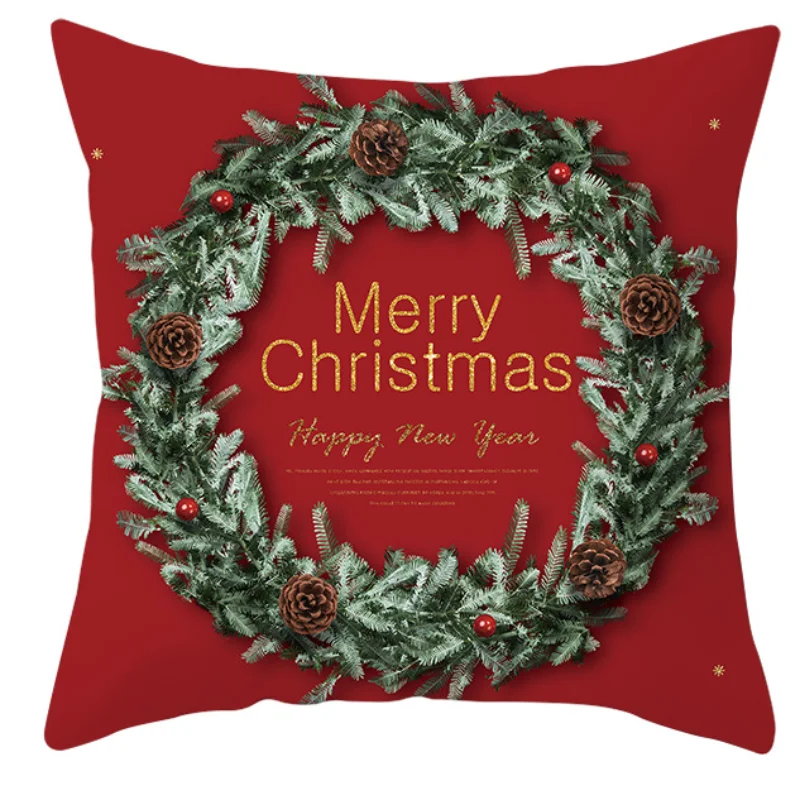 Christmas Elk Pillowcase Cushion Cover Merry Christmas Decor for Home Santa Claus Christmas Ornament Xmas Gift Happy New Year