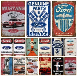 Ford Mustang Retro Decorative House Metal Sign Plate Posters On The Wall Tin Sign Vintage Poster Decor Wall Art Room Decoration