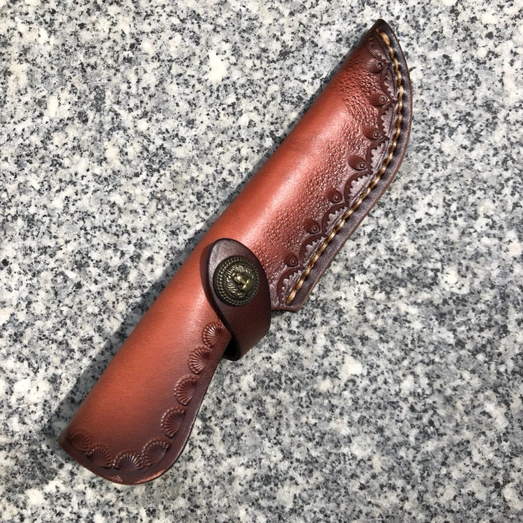 Outdoor Straight Knife Vegetable Tanned Leather Scabbard