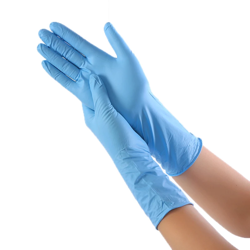 10pairs/pack Long Sleeve Blue Disposable Rubber Gloves Cleaning Catering Food 12inch Nitrile Gloves Thick Durable Gloves 12inch