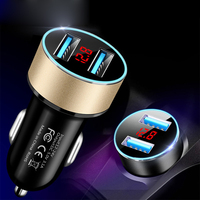 3.1A Dual USB Car Charger for iPhone 12 6s 7 8 11 Tablet Xiaomi Samsung S10 With LED Display Universal Mobile Phone Car-Charger