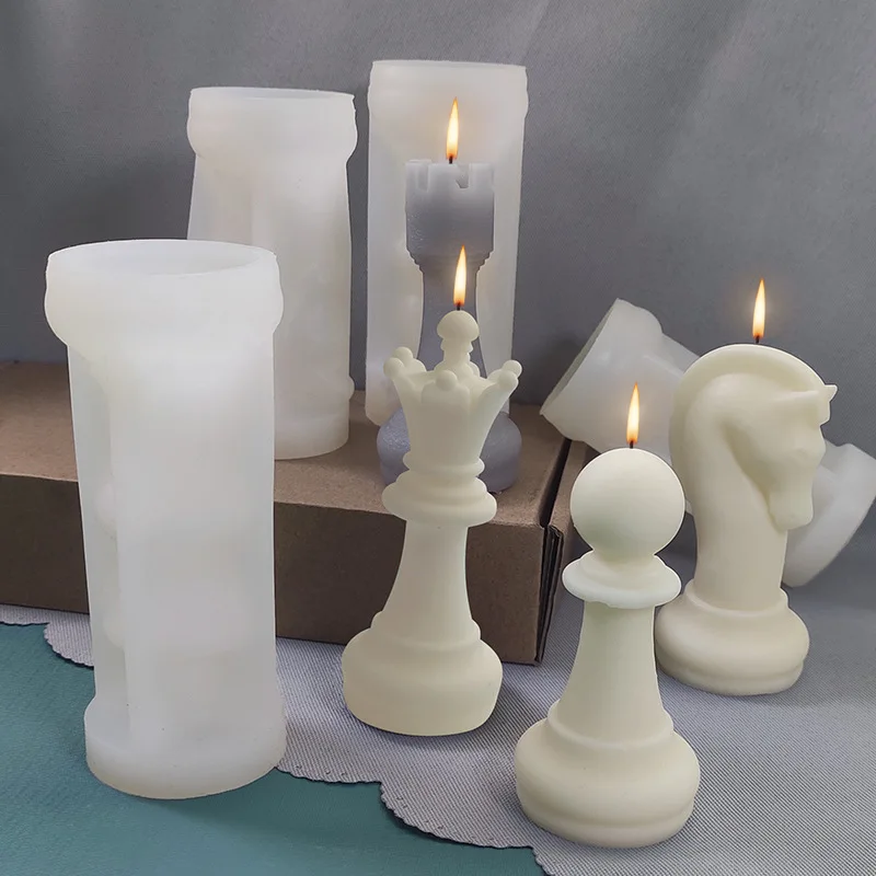 Chess Shaped Silicone Mould For Candle Practical DIY Handcraft Candle Soap Making Tool Scented Candles Wax Molds Decorations