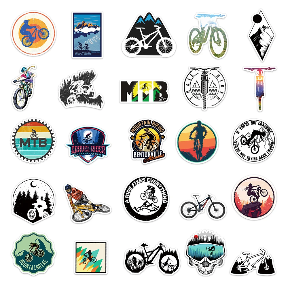 10/30/50PCS Mountain Bike MTB Graffiti Stickers Bicycle Car Laptop Skateboard Phone Motorcycle Guitar Cool Decals Kid Sticker