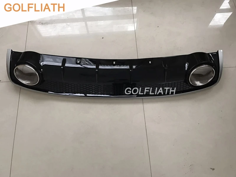 GOLFLIATH A4 B8 RS4 style auto car PP+Stainless steel Rear Lip diffuser rear bumper fit For Audi A4 B8 2013-2015