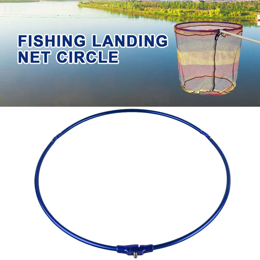 Foldable Aluminum Alloy Round Triangle Fishing Landing Net Circle Fishing Net Ring Tackle No Pole Folding Fishing Dip Net Rings