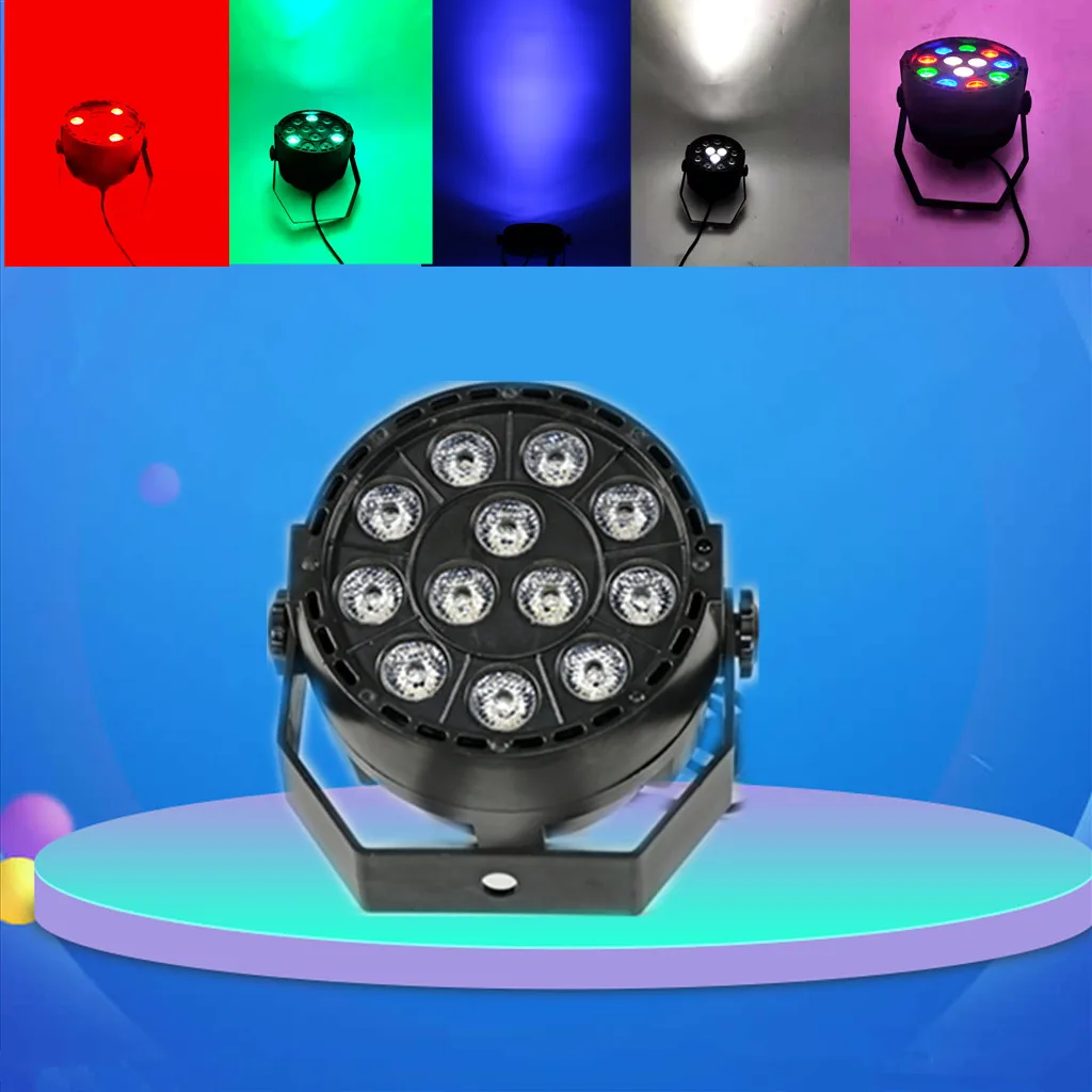 

SellingLED Flat Par 12x3W RGBW Lighting Professional LED Stage Lights Effect DMX512 Master-Slave DJ Disco Party