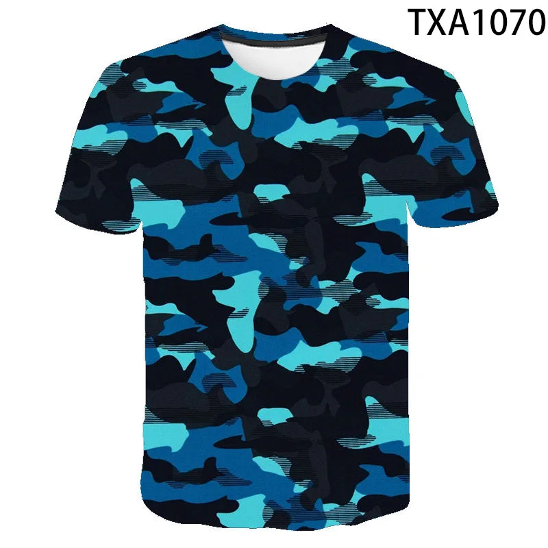 New Summer Camouflage 3D T Shirts Fashion Streetwear Boy Girl Kids Casual Short Sleeve Men Women Children Printed Cool Tops Tee