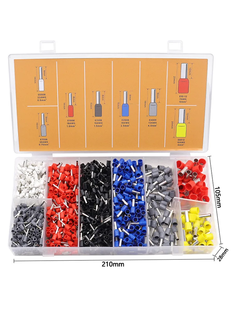 wire terminal and CS8 6-4A tubular crimping pliers   crimping connector insulated non-insulated wire end ferrule1200 pieces/box