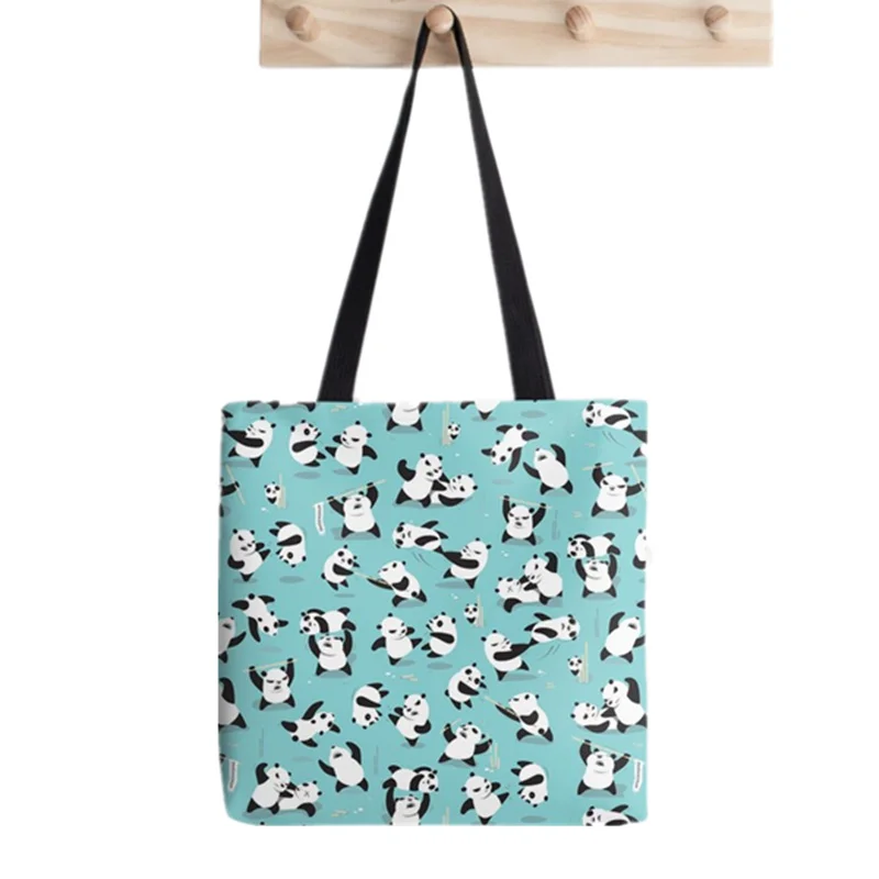 Funny Shopper Otter Family Tote Bag Printed Tote Bag women Harajuku shopper handbag girl Shoulder shopping bag Lady Canvas Bag