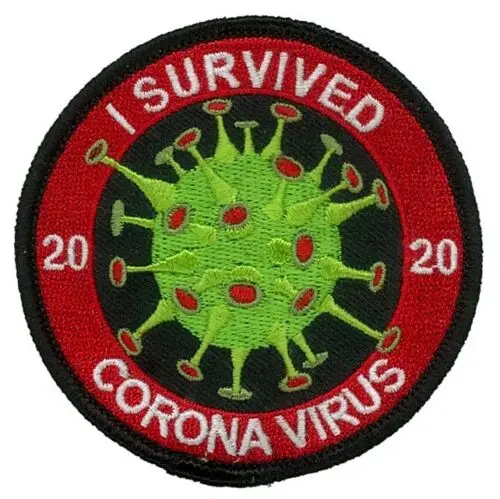 Hot! I SURVIVED BIOHAZARD CRISIS of 2020 EMBROIDERED IRON ON PATCH (≈  7 cm)