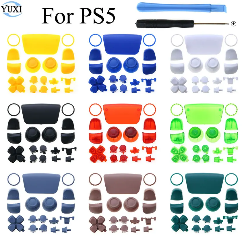 

YuXi For Playstation 5 PS5 Controller Replacement Shell Case Cover R1 L1 R2 L2 D-pad Buttons Key For DualSense 5 Joystick Cap