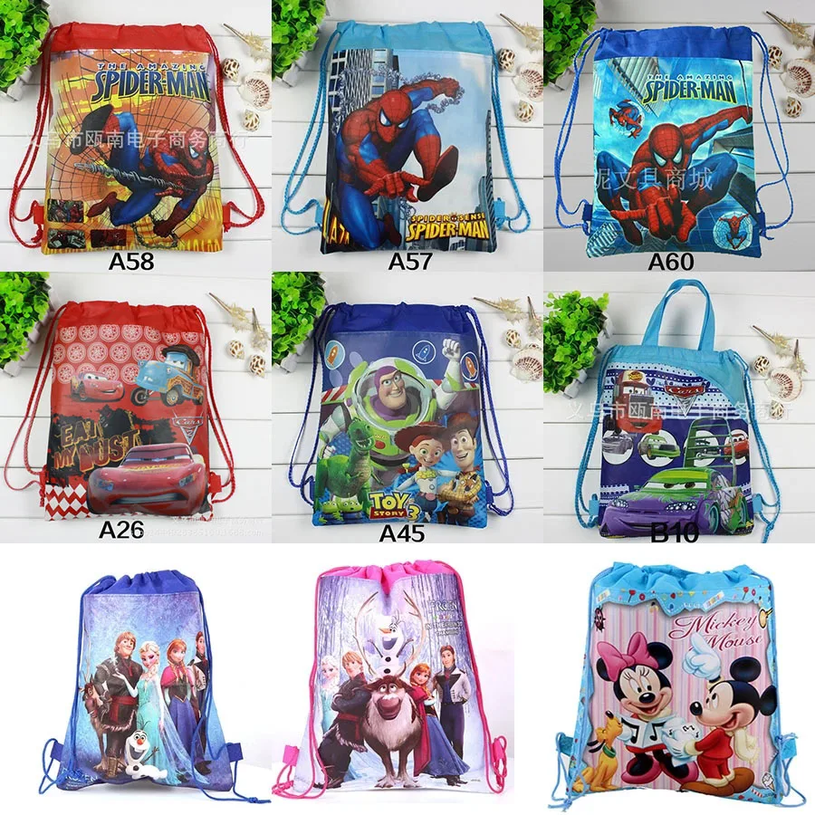 Anime Series Marvel Spiderman Frozen Mickey Mouse Storage bag Toy Story Action Figure Bag Toys Party Decor Kids Christmas Gifts