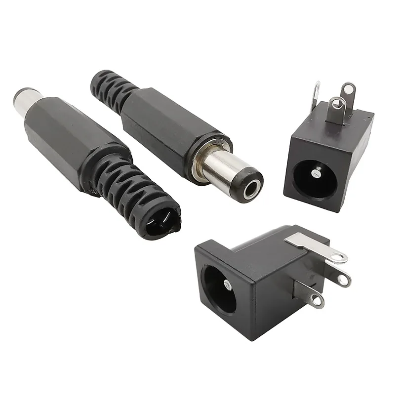5 Paar 5,5 x 2,1 mm DC-Stromstecker + Buchse, Buchse, Schraubenmutter, Panel-Mount-Adapter, 5,5 x 2,1 mm, 12 V, 3 A, DC022 – Detail 8