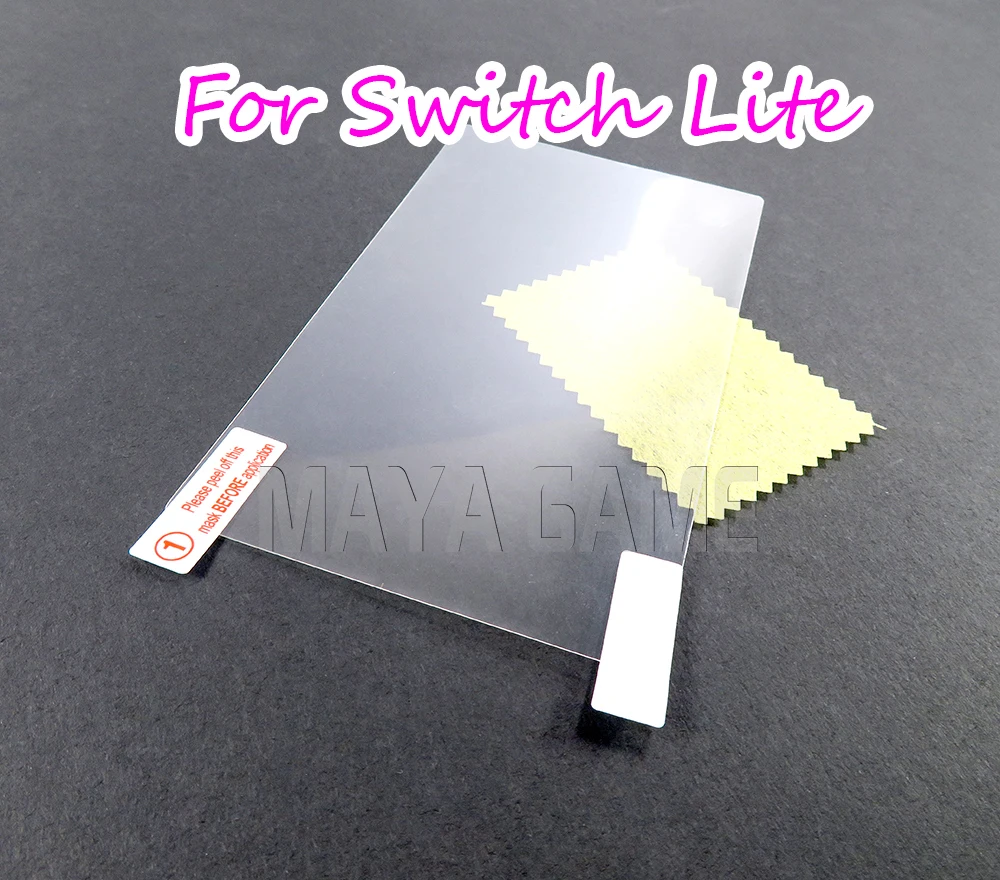 1 PC ป้องกันฟิล์มฟิล์มสัตว์เลี้ยงสําหรับ Nintend SWITCH Lite Scratchproof HD ป้องกันหน้าจอผ้าทําความสะอาดสําหรับ NS SWITCH Lite