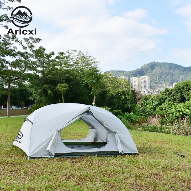 Aricxi 4 Season Camping Tent 15D Nylon Fabic Double Layer Waterproof Tent for 2 Persons