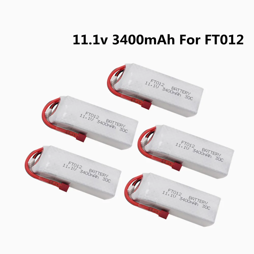 11.1V 3400mAh 30C 3S Lipo Battery T Plug For FT012 Huanqi 734 RC boat RC Helicopter toys accessories 11.1 V battery