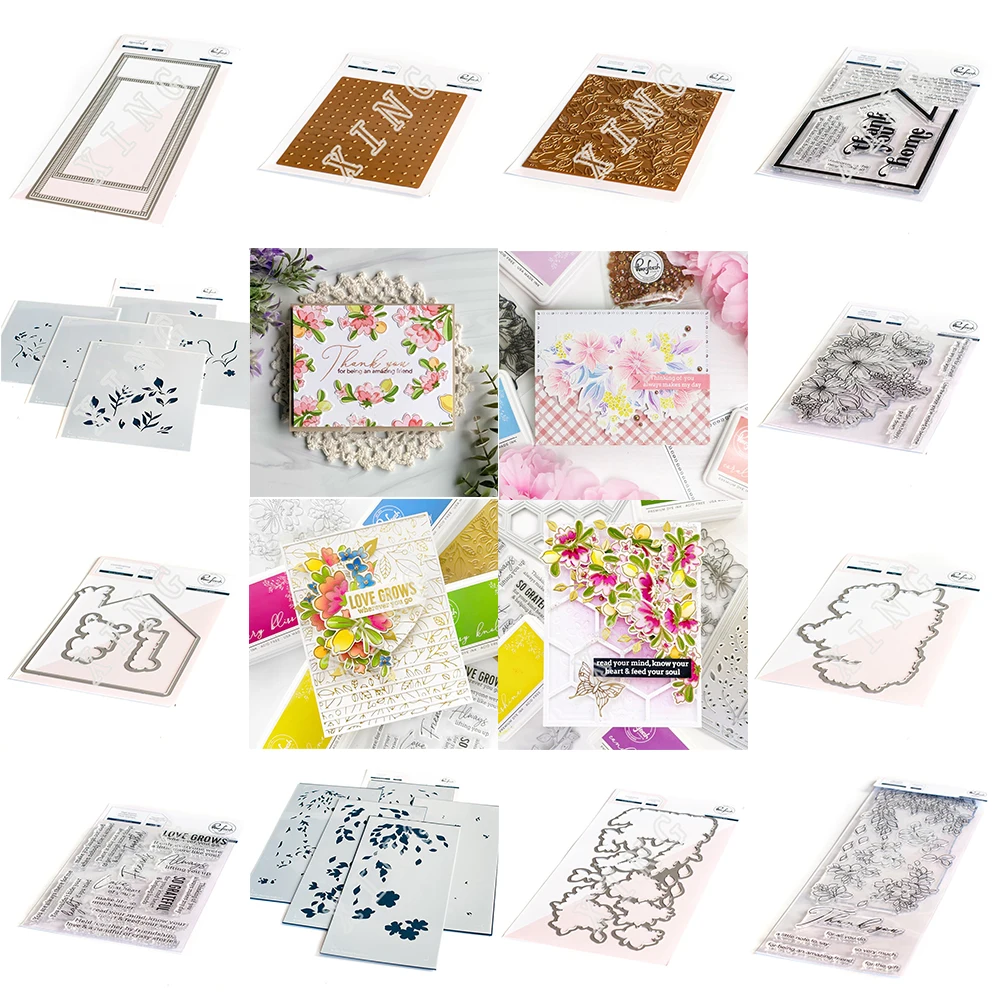 New Crafts Cosmos Bunch citrus Bloom Uplifting in the Meadow Metal Cutting Dies Stamps Hot-Foil Decoration Embossing Diy Stencil