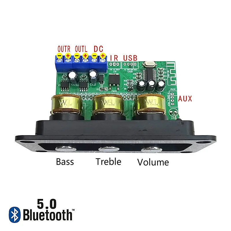 SOTAMIA Bluetooth 5.0 Amplifier Audio Board 2.0 Stereo Sound Amplificador 2X20W AUX Power Amplifier With U Disk Remote Control