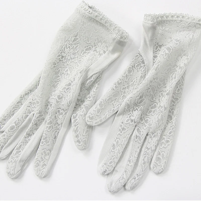 SuyaDream Women Mittens 100%Natural Silk and Lace Adult Gloves 2021 Ladies Fashion Glove