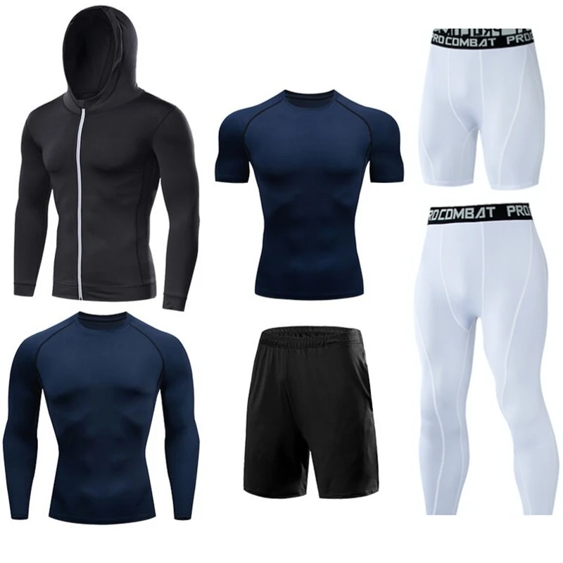 Herren-Lauf-Kompressions-T-Shirts, schnell trocknend, Fußballtrikot, Fitness, eng, Sportbekleidung, Fitnessstudio, Sport, kurzärmeliges Hemd, atmungsaktiv – Detail 16