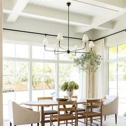 Customizable 6 Lights American Minimalist Chandelier Danish Creative Personality Art Study Bedroom Dining Room Hanging Lamp