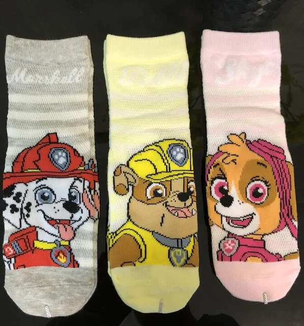 1pairs 2024 New Paw Patrol kids cotton sock baby socks chase marshall skye rubble Model children\'s toy for age 3-8Y