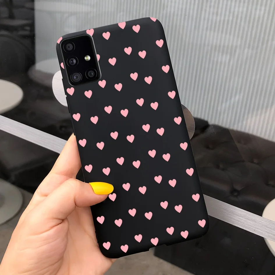 For Samsung Galaxy A51 Case Cute Couple Love Heart Slim TPU Phone Cover For Samsung M51 M40 M40S A 51 SM-A515F Soft Touch Fundas