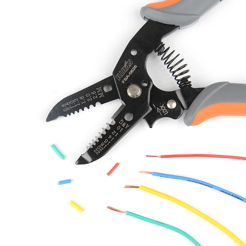 IWISS FSA-0626 multifunctional wire stripping plier with cable cutter Φ0.6-2.6mm (20-10AMG) wire Stripping Tools shear function