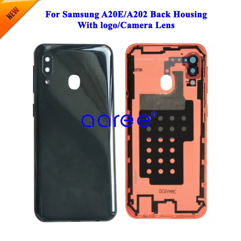 Back Glass With Logo For SAMSUNG A20E Back Cover  For Samsung A202  Back Housing Door With adhesive/Camera lens/Side Button