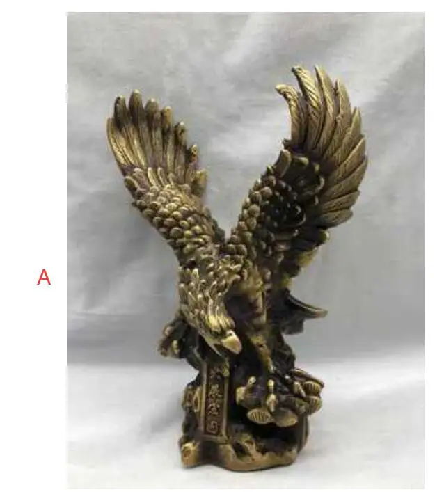 New Pure Copper Fighting Flying Eagle Dapeng Spreading Wings Feng Shui Lucky Office Craft Ornaments