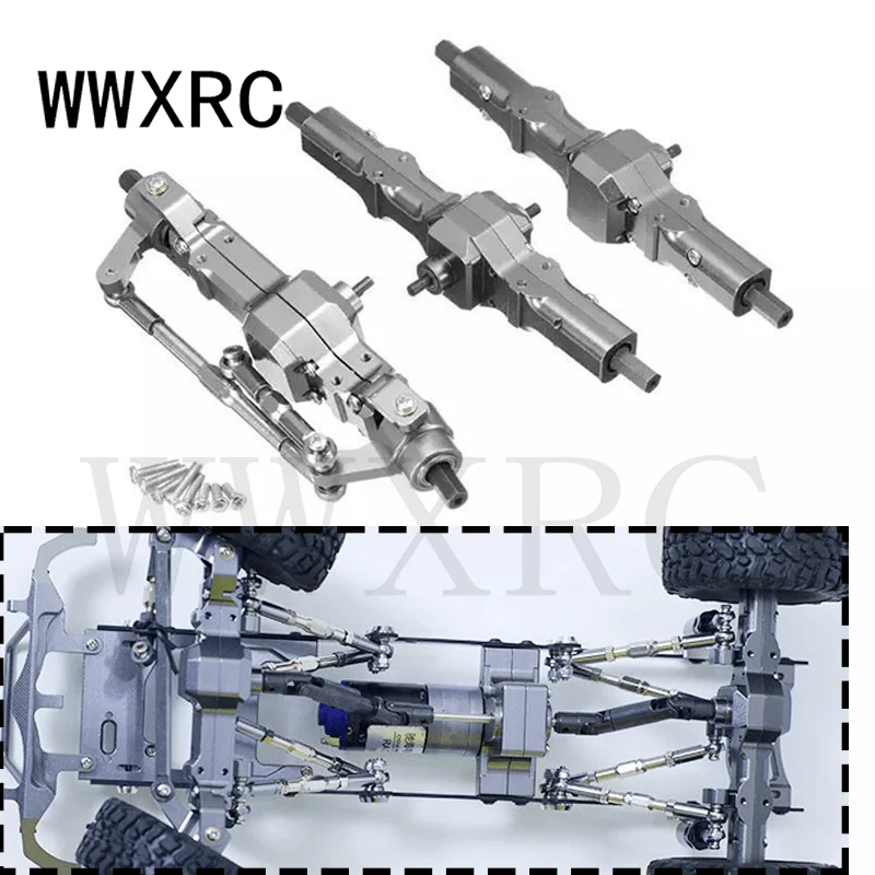 Upgrade Metal Front/Rear Bridge Axle Set For WPL D12 C14/C24 JJRC B14/B24 RC Truck RC Car Parts