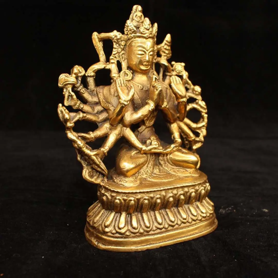 Chinese Old Tibet Brass Thousand-Hand Guanyin Buddha Statue