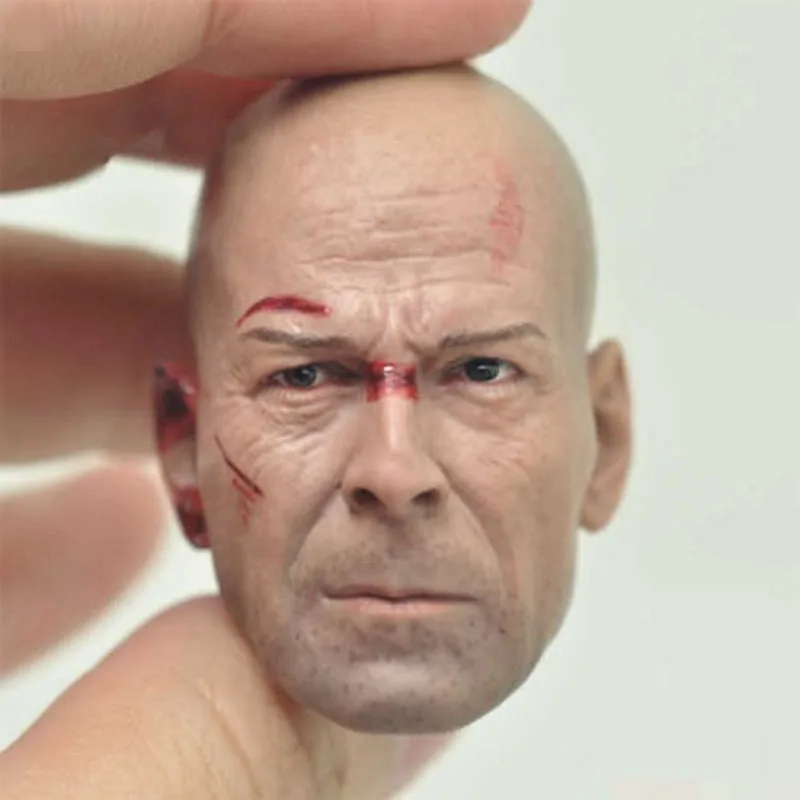 1/6 Bruce Willis danneggiato Ver. Testa Sculpt PVC testa maschile intaglio modello Fit 12 ''soldato Action Figure bambole del corpo