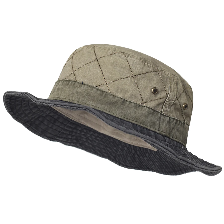 Washed Cotton Bucket Hats for Men Women Panama Hat Fishing Hunting Cap Sun Protection Caps Outdoor Sun Hat