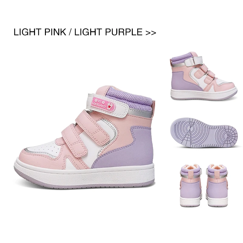 Ortoluckland Children Shoes Girls Orthopedic Leather Sneakers Fashion Kids Toddler Spring Pink Boots With Orthotic Arch Insole