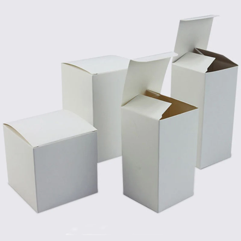 

50 Pcs DIY White Paper Cardboard Box for Packing Handmade Soap Candy Packaging Boxes Eco-Friendly Kraft Paper Gift Boxes