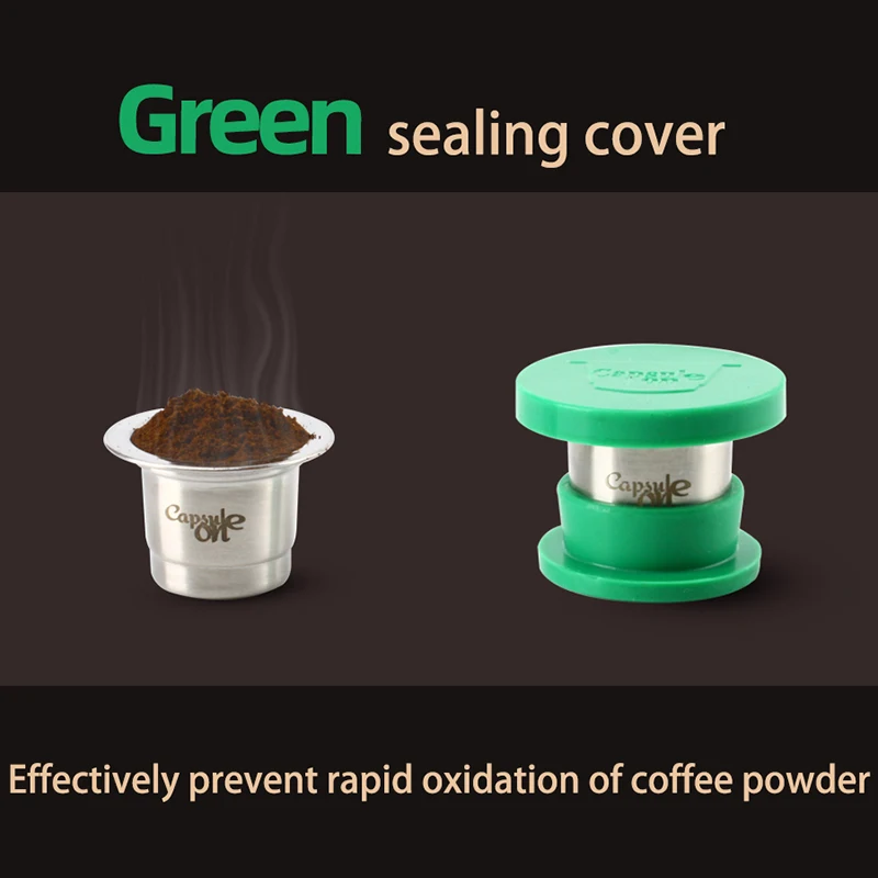 capsulone Refillable Reusable Stainless Steel Coffee Capsulas Compatible with Nespresso Machines Maker 3 Pod +120 Seals