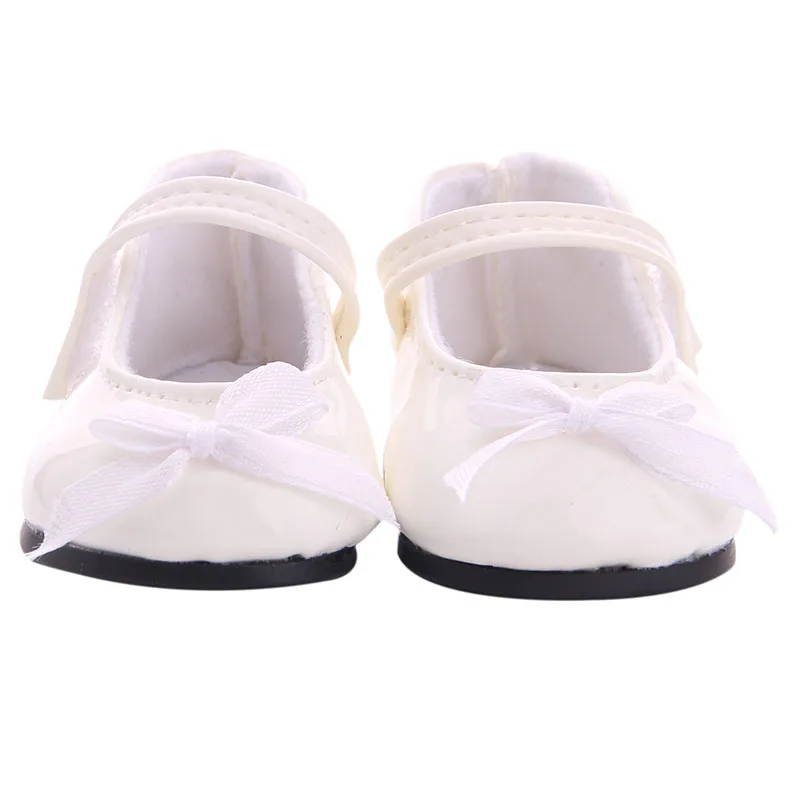 Witte Pop Schoenen Met Schattige Patroon Voor 43 Cm Baby Reborn & 18 Inch Amerikaanse Pop, Onze Generatie, baby Accessoires, Meisjes Gift