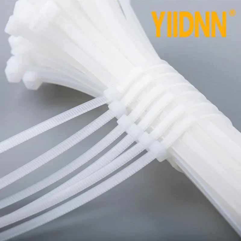 Self-locking plastic nylon tie 100 PCS white 5X300 cable tie zip wraps strap nylon cable tie set