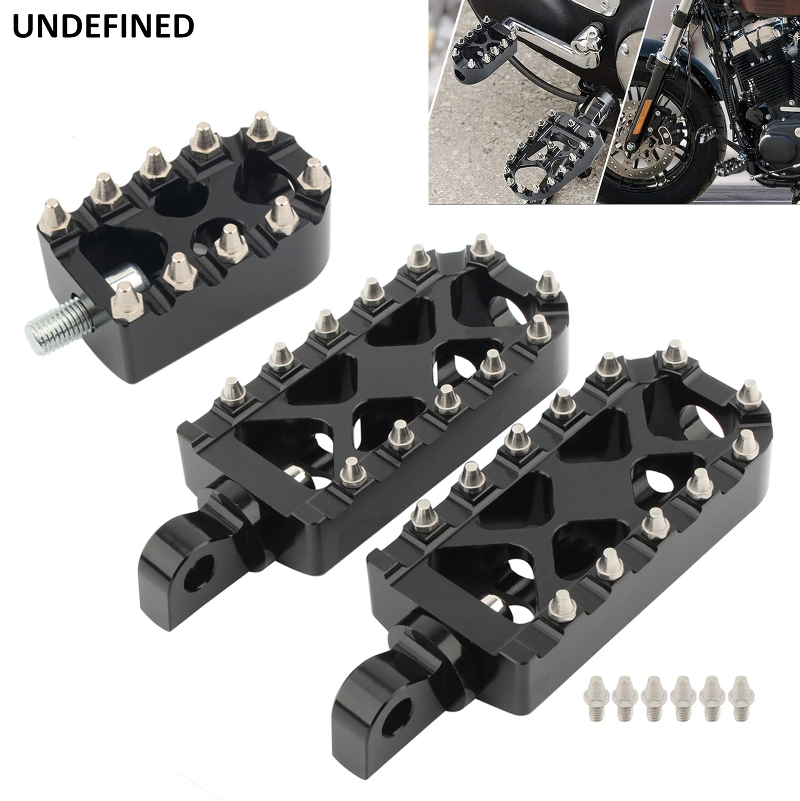 Wide MX Foot Pegs Footrest Gear Shifter Pegs Chopper Bobber 360 Roating for Harley Sportster 883 Dyna Street Bob Softail Fatboy