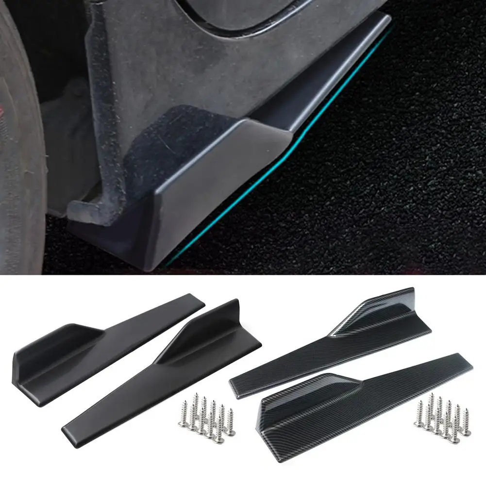 

1 Pair Of Car Side Skirt Protective Panels Automobile Left/Right Rear Side Skirt Black PP Universal Winglets Diffusers For Cars