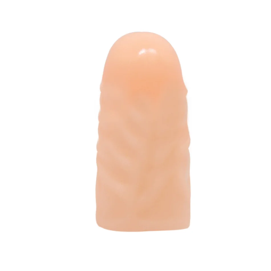 Over-Long Penis Sleeve Cap Reusable Condoms for Men Head Attachment Dick Enlargement Cock Extender Erotic Sex Toy Intimate Goods