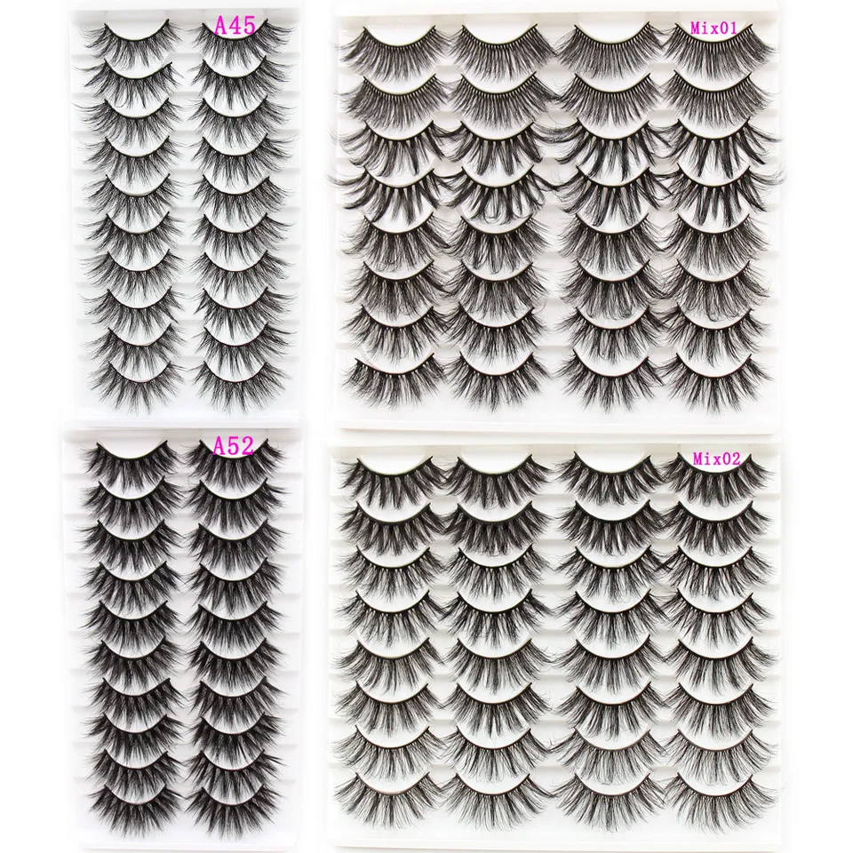 Pestañas postizas 5/10/16 pares, visón sintético 3D, naturales, reutilizables, dramáticas 6