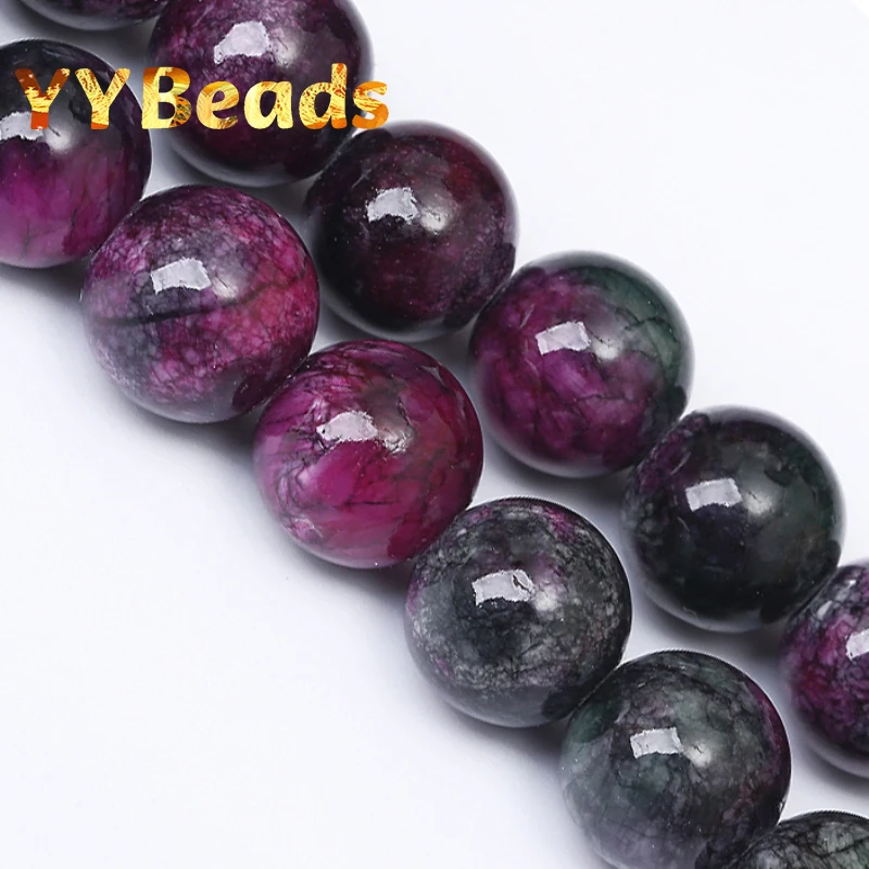 Natural Tourmaline Jades Beads Red Chalcedony 6mm 8mm 10mm 12mm Loose Charm Beads 15\