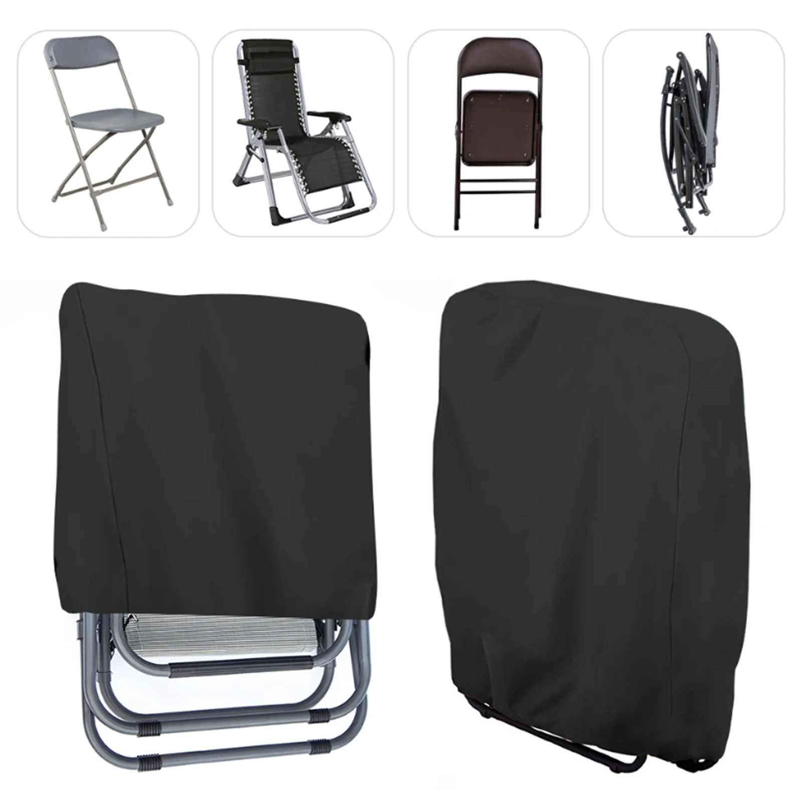 Folding Chair Cover Stacking Patio Chair Cover Oxford Fabric Waterproof Protective Cover Patio Outdoor Veranda