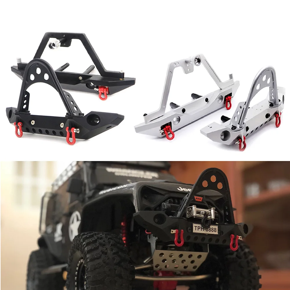 

Aluminum Front Rear Bumper Bull Bar W/ Spare Tire Carrier For 1:10 Axial SCX10 JEEP SCX10 II 90046 90047 TRX-4 TRX4 RC Car